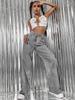 2025 Autumn High-Waisted Wide-Leg Washed Light-Color Casual Jeans