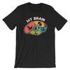 Tricou Unisex cu Mânecă Scurtă, Amuzant, Umor pentru Adulți, Creierul Meu cu Poziții Sexuale