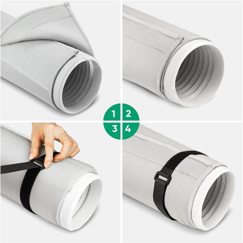 Upgrade Air Conditioner Tube Protective Sleeve with 2 Adjustable Straps Portable AC Hose Pipe Insulation Cover For Hot Summer