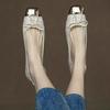 Bow Shallow Mouth Single Shoes Women's Spring and Summer 2025 New Ballet Shoes Soft Sole Metal Flat Shoes Women's Single Shoes