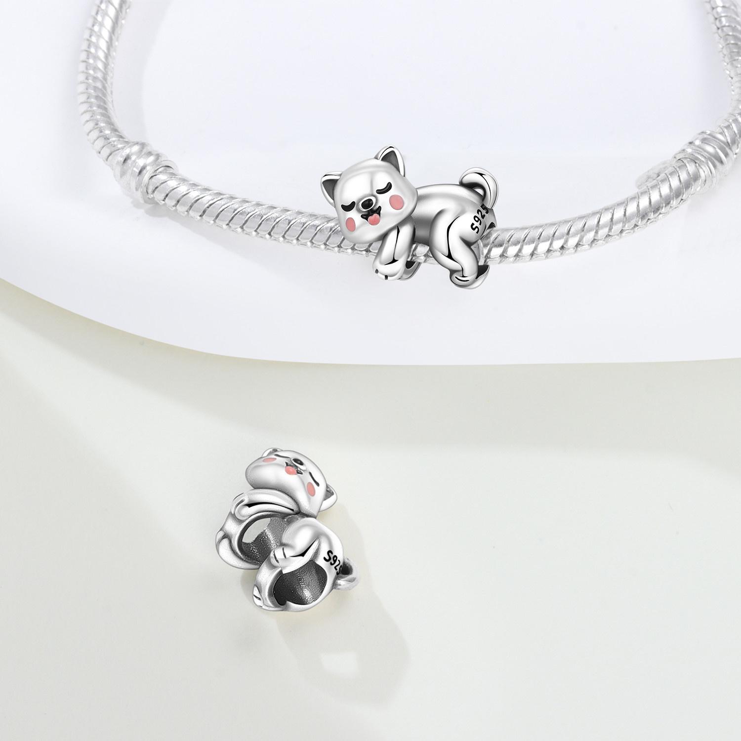 Медный Коала Щенячий Спящий на Животе Цепочка Шарм Бусины Шармы Бусины Шармы Подвеска для Аутентичных Браслетов Женская Девичья Бижутерия