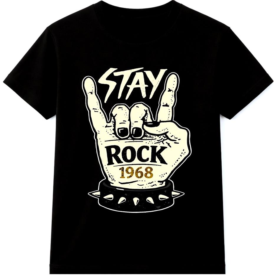 Футболка Rock N Roll Знак Рок-н-ролла Хэви-метал Винтажная 1968 Графическая футболка S разноцветный