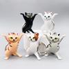 Cute Cat Figurine Keychain Creative Accessories for Women and Kids Couple Family Keychain Pendant