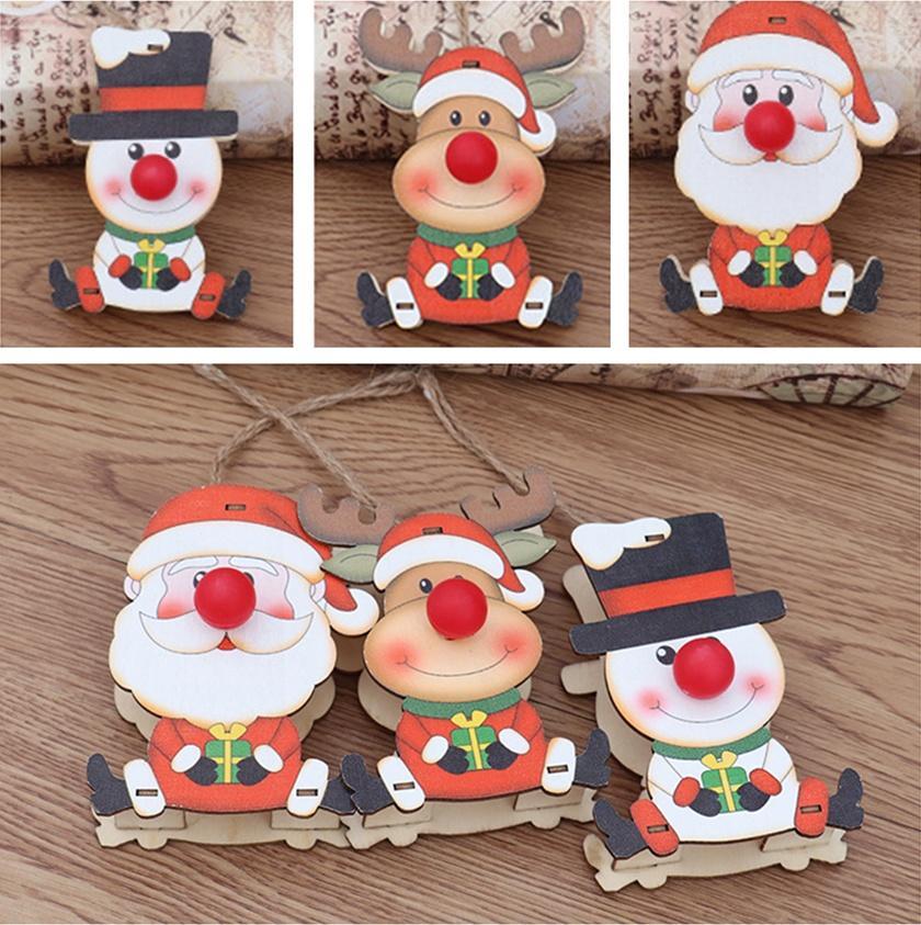 Commodity Christmas Ornaments Christmas Wooden Luminous Pendant Children's Gifts Christmas Tree Pendant