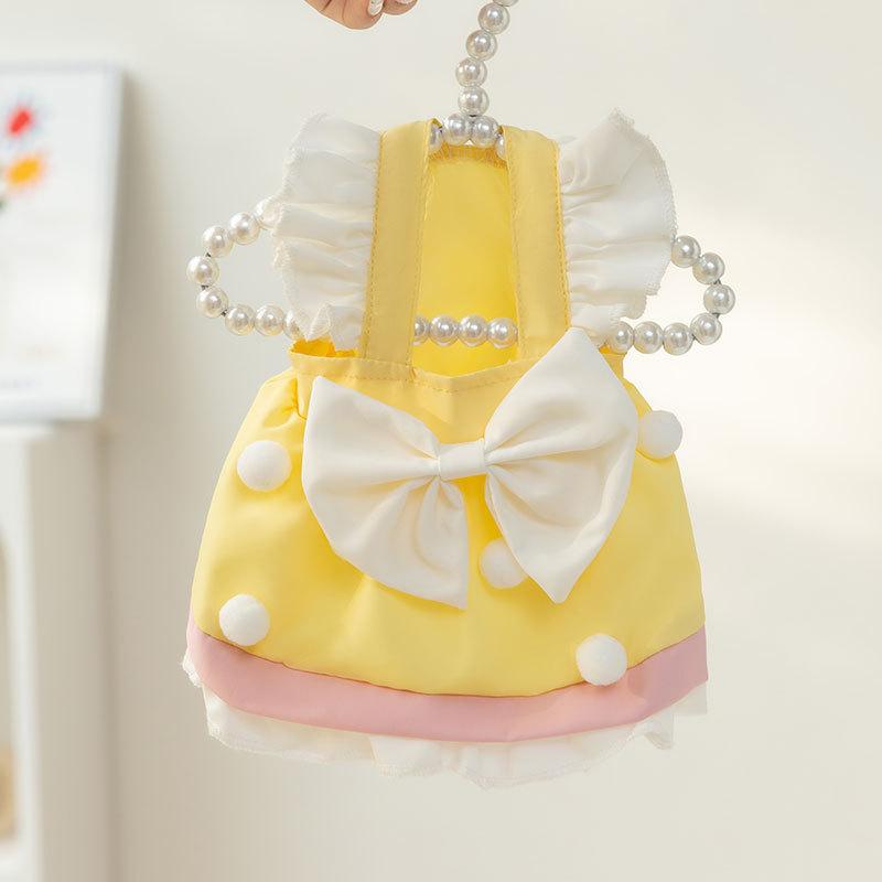 

Милая одежда для собак маленькая собака плюшевый мишка принцесса платье с ветряным пирогом летний жилет одежда для питомца XXL (recommended weight 15-10 kg) жёлтый