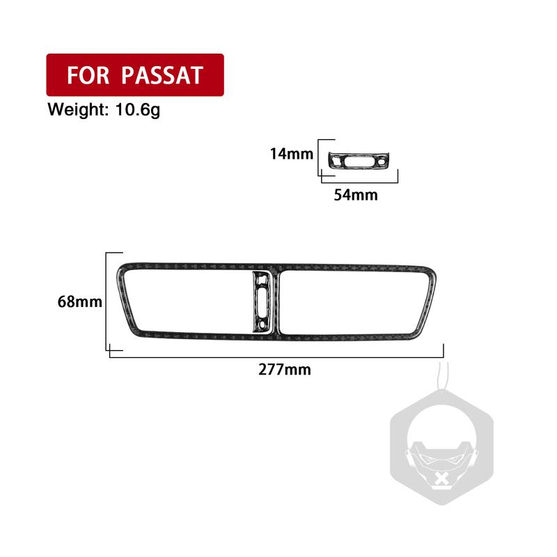 For VW Volkswagen Passat B6 2006-2011 Center Air Outlet Trim Frame Cover Soft Real Carbon Fiber Sticker Car Interior Accessories