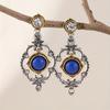 Bohemian Vintage Hohlgeschnitzte Lapislazuli Anhängerohrringe Personalisierbare Accessoires für Männer und Frauen