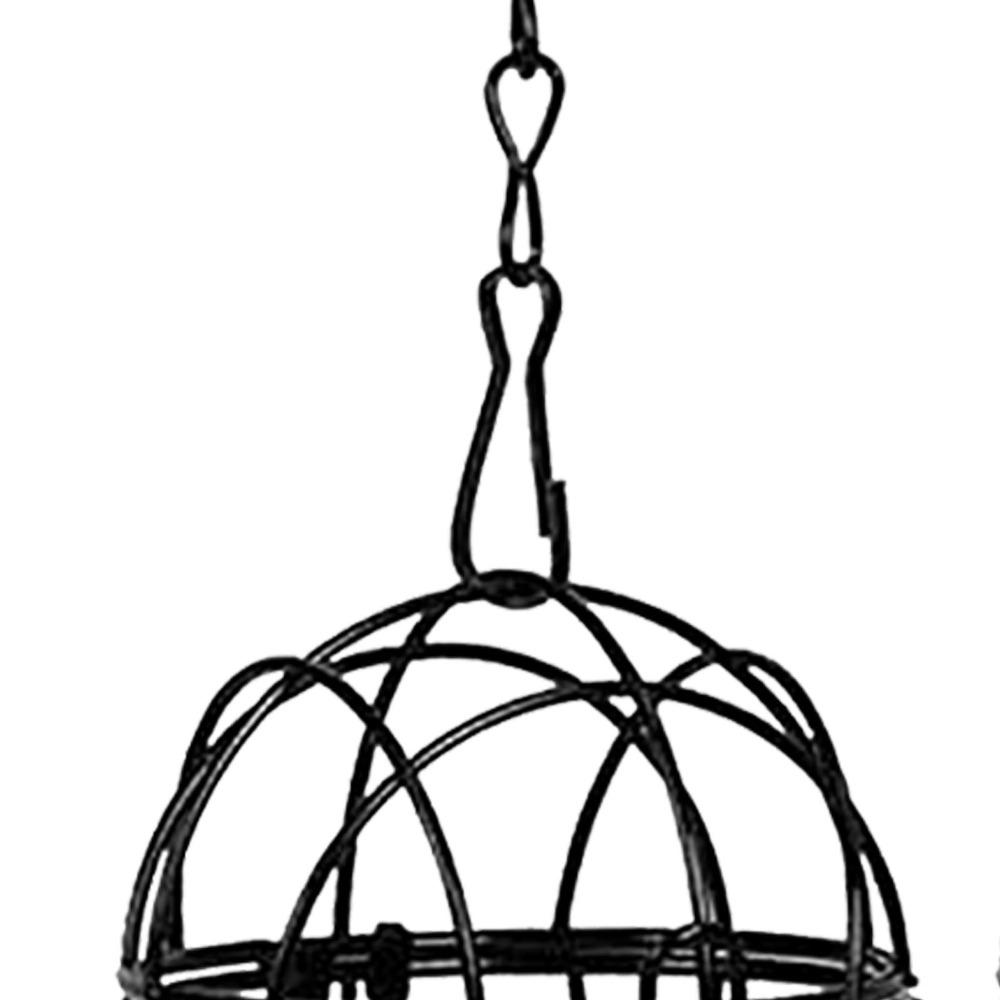 4Pcs Black Ball Bird Feeders Round Lid Hooks Included Fat Ball Feeder Durable Metal Bird Suet Ball Feeder Balcony Use