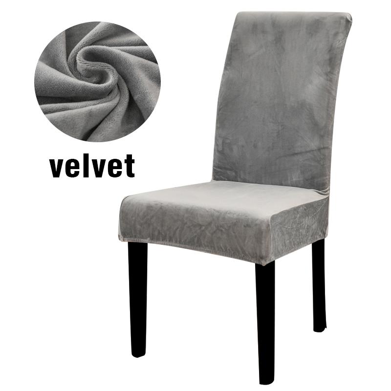 Velvet Chair Slipcovers for Dining Room Stretchy Super Soft Parson Chair Seat Covers Chair Protectors for Party Pet Protection