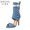 New Design Female Sandals Zipper Lace Up Stiletto 10.5cm Peep Toe Large Size 45 46 47 48 Fashion Dating Party Shoes