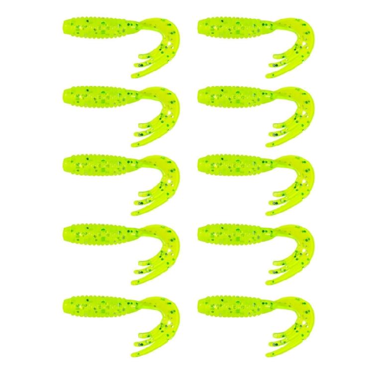 10pcs Fishing Lures 5.5cm 2.1g Swimbait Curl Tail Worms Grub Lures Soft Baits Baits Fishing Accessories