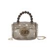 Women Handbag Faux Pearl Handle Golden Love Heart Detachable Metal Chain Mini Elegant Girl Single Shoulder Bag Purse Cute Wallet