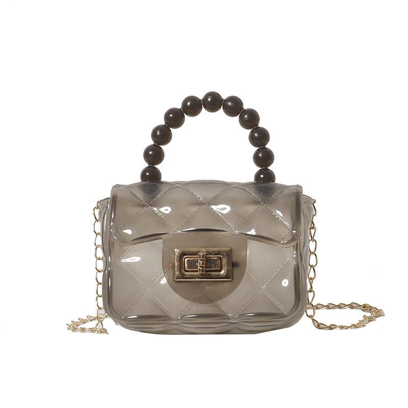 Women Handbag Faux Pearl Handle Golden Love Heart Detachable Metal Chain Mini Elegant Girl Single Shoulder Bag Purse Cute Wallet