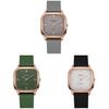 Minimalist Square Quartz Watch For Women With Silicone Band And Rose Gold Finish For Daily Wear