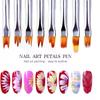 8Pcs Set Oblique Gradient Smudge Nail Flower Drawing Sawtooth Pen Multifunctional Mix Shape Petal Painting Gel Nail Art Brush