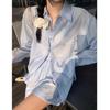 Women's Loose Casual Sports Set: Thin Sun Protection Long Sleeve Shirt & Wide Leg Shorts - New Korean Summer Style