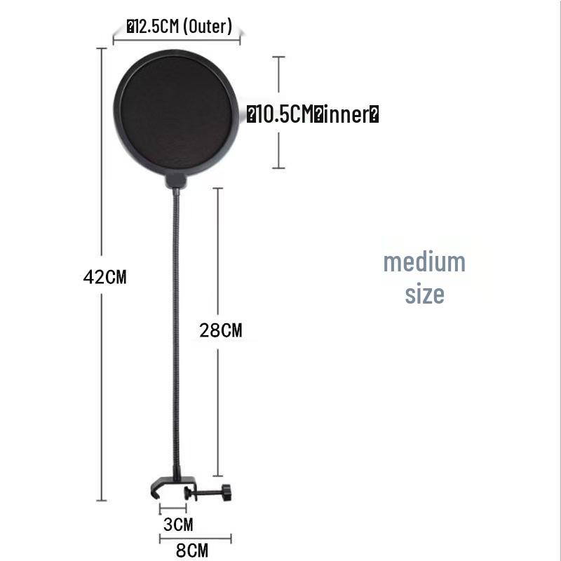 Universal Large Microphone Pop Filter Windscreen for Streaming, Singing, Recording Studio