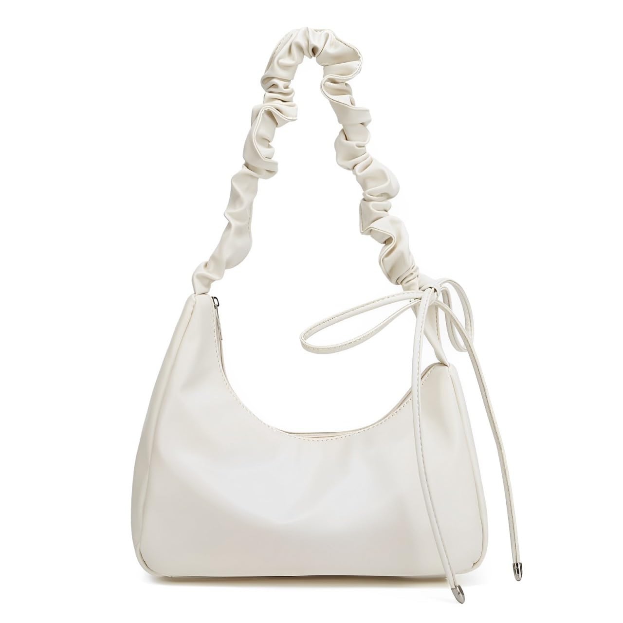 

Hobo Gathered Half Moon Shoulder Crescent Gathered Cute [Harujio] Bag, Bag, Bag, Bag, Gathered, Women s, Ruffled, Moon, Shirring, Black, White, білий