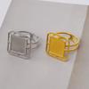Round Oval Square Heart Blank Settings DIY Rhinestone Drip Oil Silver/Gold Color Stainless Steel Rings For Women Men Accessories