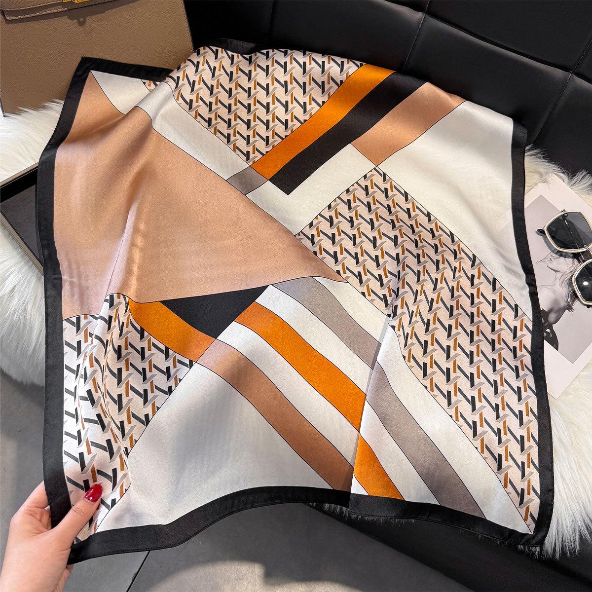 

Шелковый платок 70 см Женский Французский Элегантный Платок с Мелким Цветочным Принтом Маленький Квадратный Платок с Головным Убором 70*70