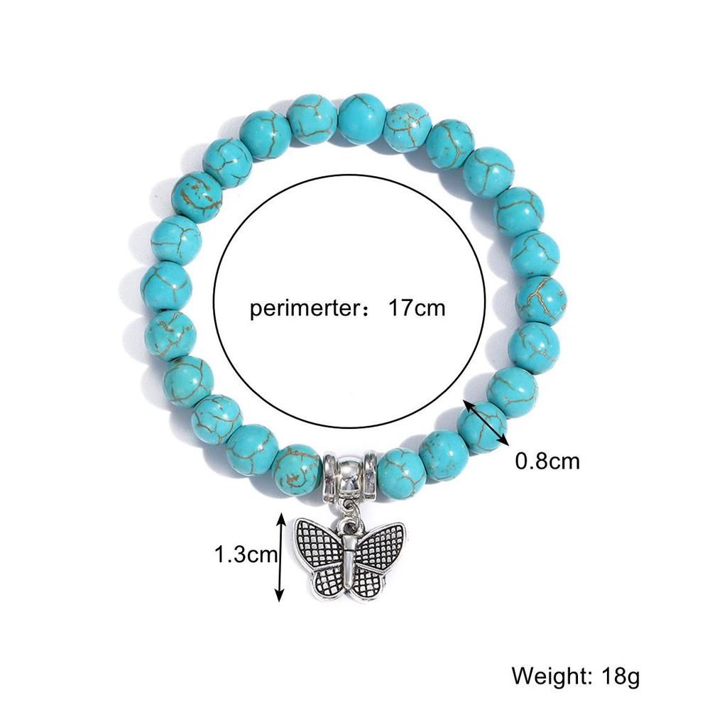 Vintage Turquoise and Natural Stone Bead Bracelet Set