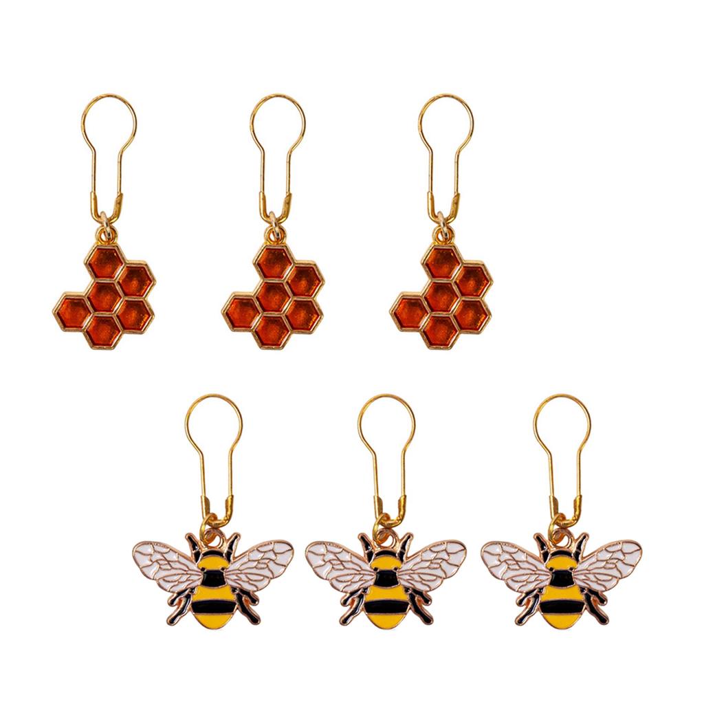 6 STK. Strickmarker aus Metall, Charm-Sicherheitsnadel, Häkel-Stichmarker zum Stricken, Häkeln, Pullover, Socken, Mützen, Taschen, Schals