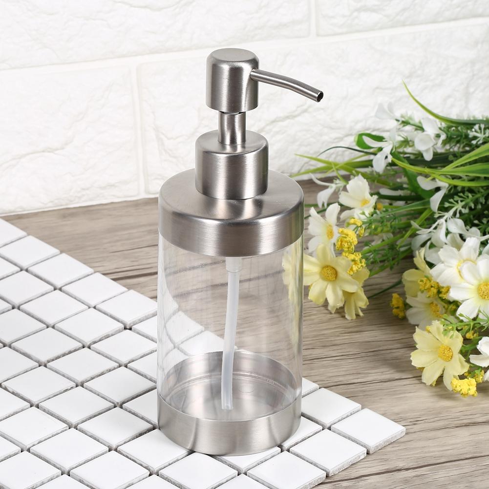 1PC 350ml Soap Dispenser Countertop Pump Lotion Bottle 304 Stainless Steel&Acrylic