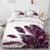 Feathers Duvet Cover Set Western Feather Setting Pigmented Decorative Polyester Bedding Set With Pillowcase King Queen Full Size