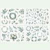 Grüne Blätter Scrapbook Sticker / 100 Eukalyptusblätter Hochzeitsfeier Sticker zum Scrapbooking, Journaling, für Alben, Grußkarten