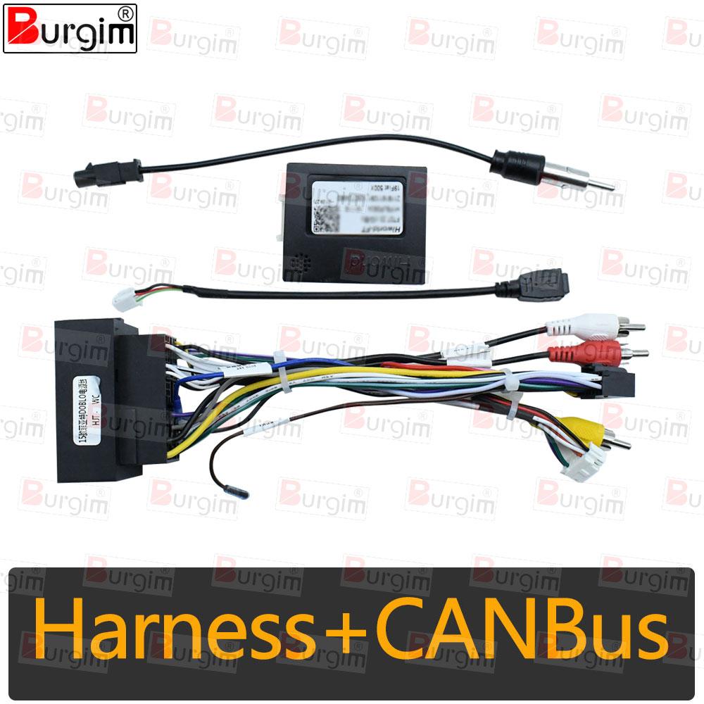 Car Radio Fascias Frame For Fiat 500 2015- 9 inch 2DIN Stereo Panel Wiring Harness Power Cable Adapter Canbus Decoder Cable CANBus