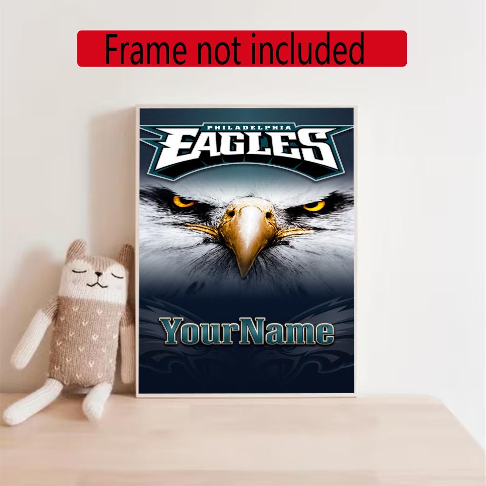 Philadelphia Eagles Customize Your Name Diamond Painting Round Diamond Diy Frameless Holiday Artwork Suitable For Home Office Wall Decoration