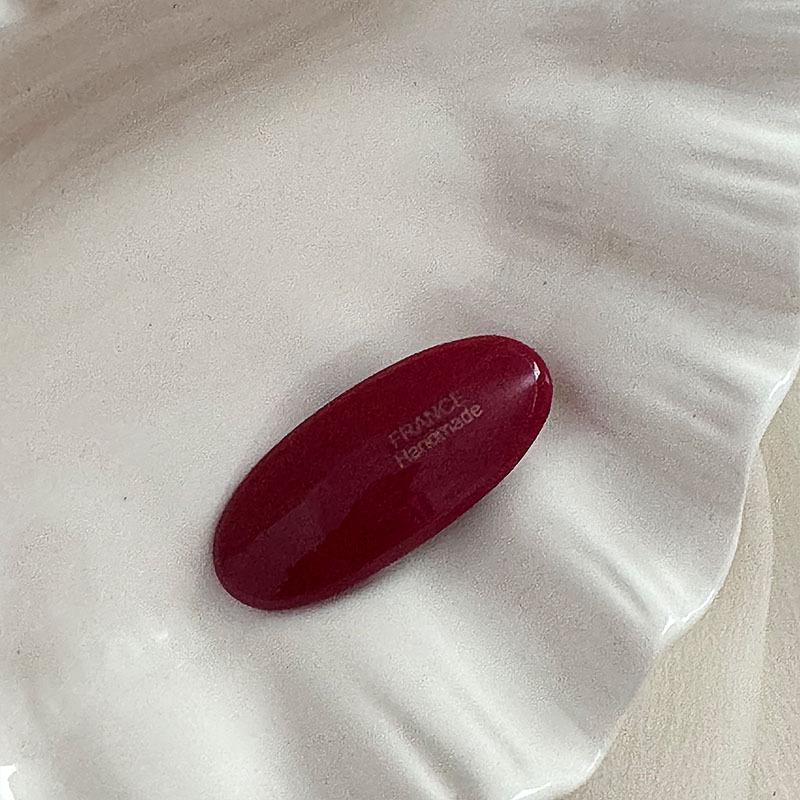 Festive Wine Red Bow Duckbill Hair Clip - Sweet Retro Style