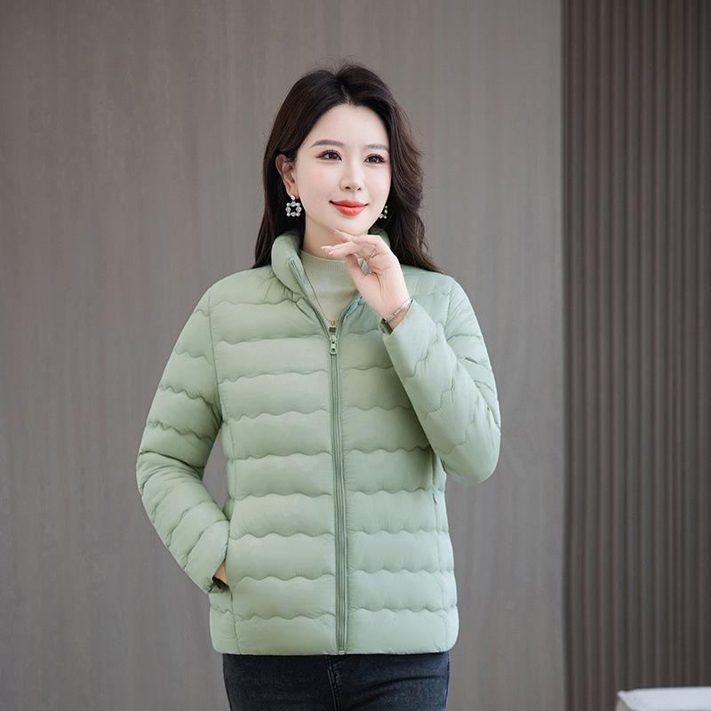 

Женская стеганая короткая пуховая куртка с легким воротником-стойкой 5XL светло-зеленый