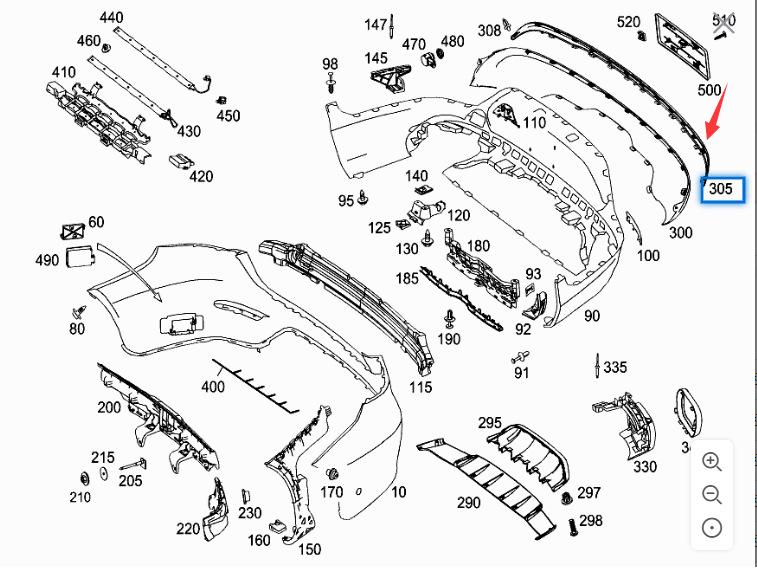 Bright Black AMG Rear Bumper Lower Surround Trim for Mercedes-Benz GLC260 W253