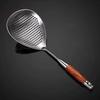 201 Stainless Steel Strainer Spoon With Wood Handle For Frying And Broth Straining Efficient Oil And Soup Separation Tool