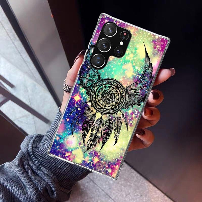Retro Feather Dreamcatcher Phone Case For Samsung Galaxy S23 S24 S25 Edge S26 Ultra S22 + S21 Plus S20 FE Cover Silicone Print S