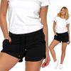 Women's Shorts Comfortable Stylish Elastic Waist with Tie MORAJ 3XL BLACK