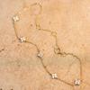 Emitame, Clover Motif CZ Diamond Bracelet, Four-Leaf Clover, S925 Sterling Silver, Gold Chain, Cute and Stylish, Women's Jewelry