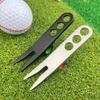 Golf Divot Repair Tool Zinc Alloy Pitchfork Turf Tool Putting Green Fork Groove Cleaner Golf Accessories Enduring