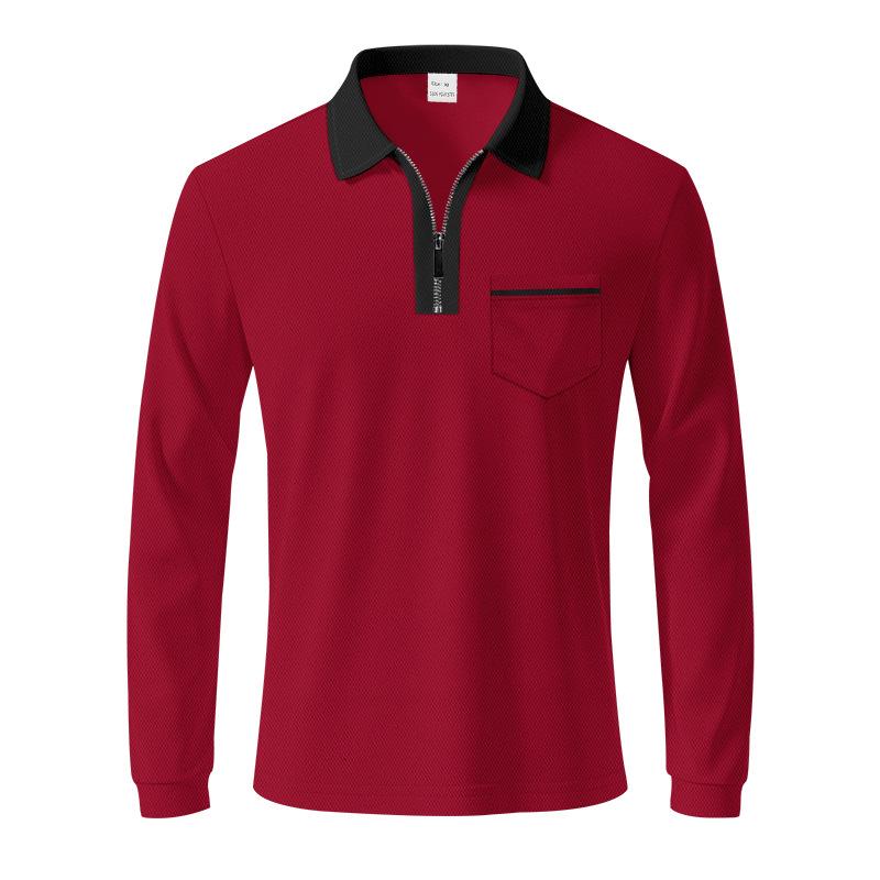 Spring Classic British-style POLO Shirt with Zipper Quick-drying and Breathable