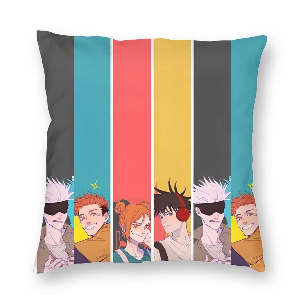 Jujutsu Kaisens Anime Povlak na polštář Tisk Polyesterový potah na polštář Dekorace JJk Manga Povlak na polštář Domácí čtvercový 40X40cm