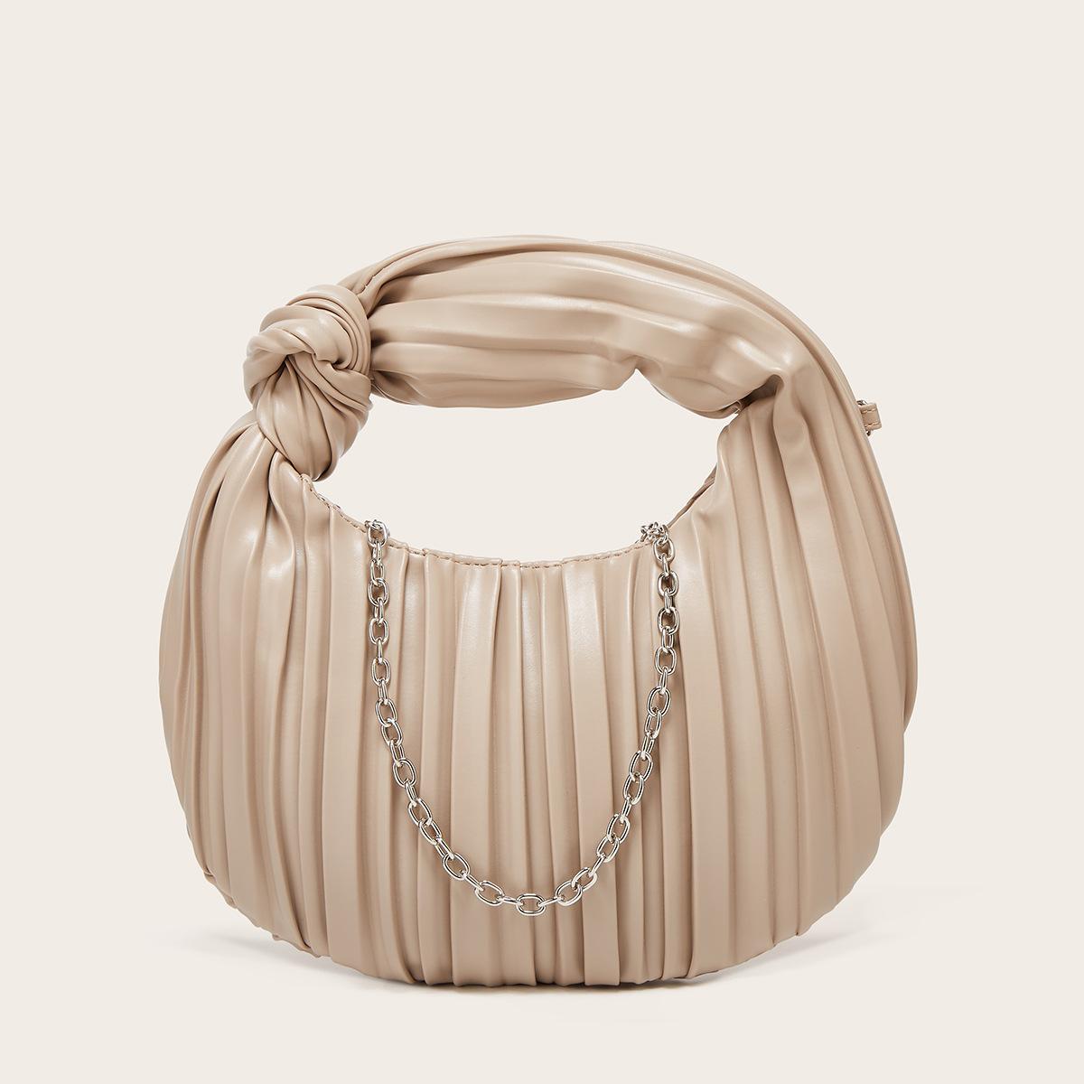 

New women s bag lambskin crescent pleated bag underarm hand baguette single shoulder messenger bag niche cloud bag абрикосовий