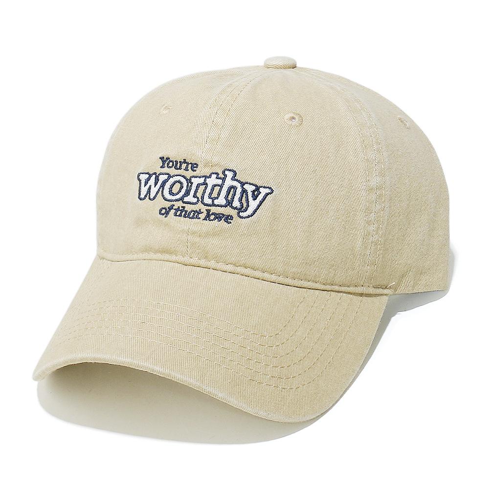 New retro washed letter embroidered baseball cap men's and women's soft top cap casual versatile sun hat