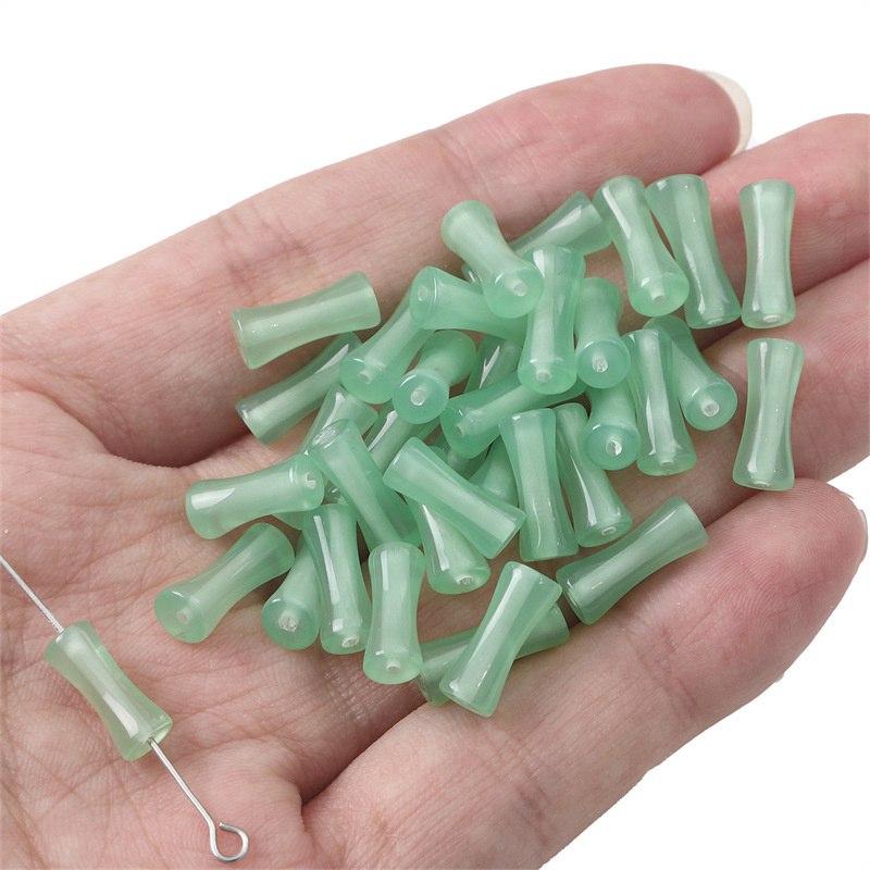 Green White Jade Jewelry Making Handmade Supplies Loose Spacer Beads Shape Porcelain Bracelet Necklace Bamboo Joint