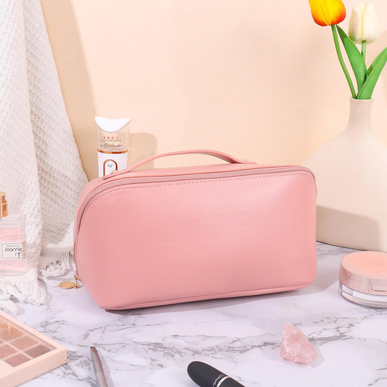 

Стильная косметичка из полиуретана: Портативная подушка-облако, вместительная косметичка для принадлежностей первой необходимости в путешествии розовый