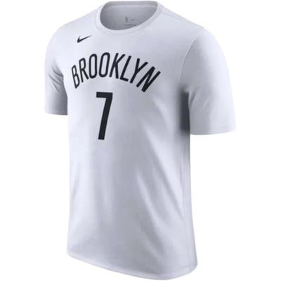 Nike Camiseta de Manga Corta con Cuello Redondo y Gráfico de los Brooklyn Nets para Hombre Tops Blanco DR6362-107