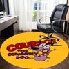 1 Stück Mutig der feige Hund Büro Runder Teppich, Schlafzimmer Wohnzimmer Heimdekoration, Raumdeko, Offic a1016092