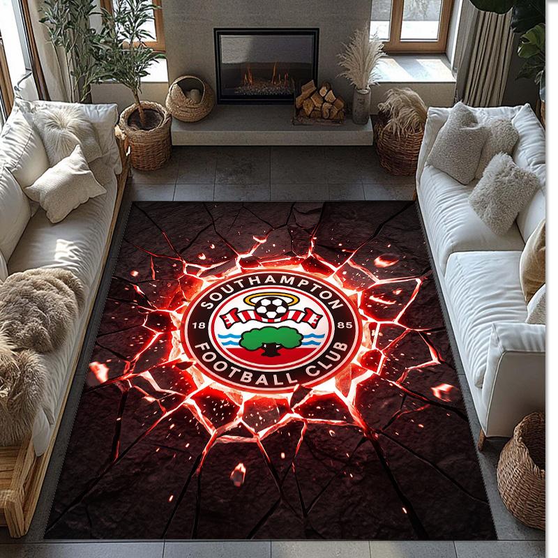 Tappeto in Velluto di Cristallo con Stampa del Southampton Football Club, Comodo Assorbente d'Acqua Antiscivolo per Pavimenti Interni