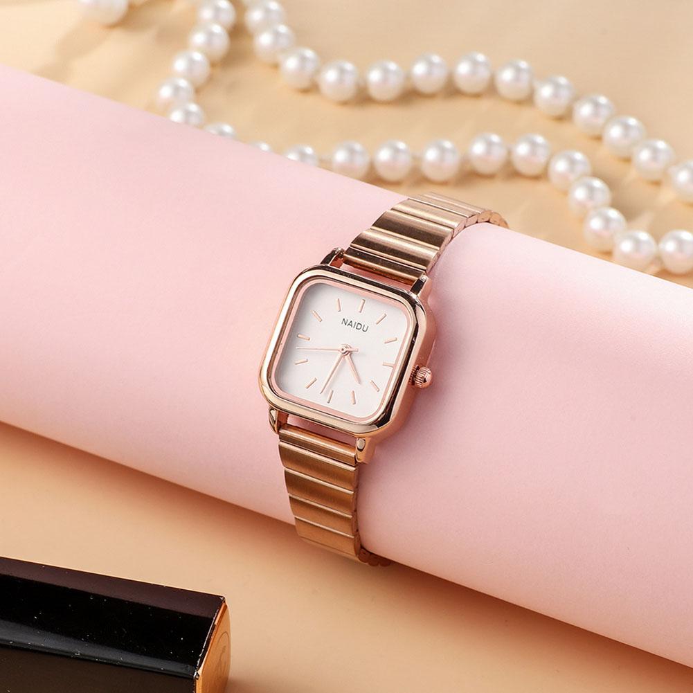 Women's Simple Square Dial College Style Wrist Watch For Birthday Gifts