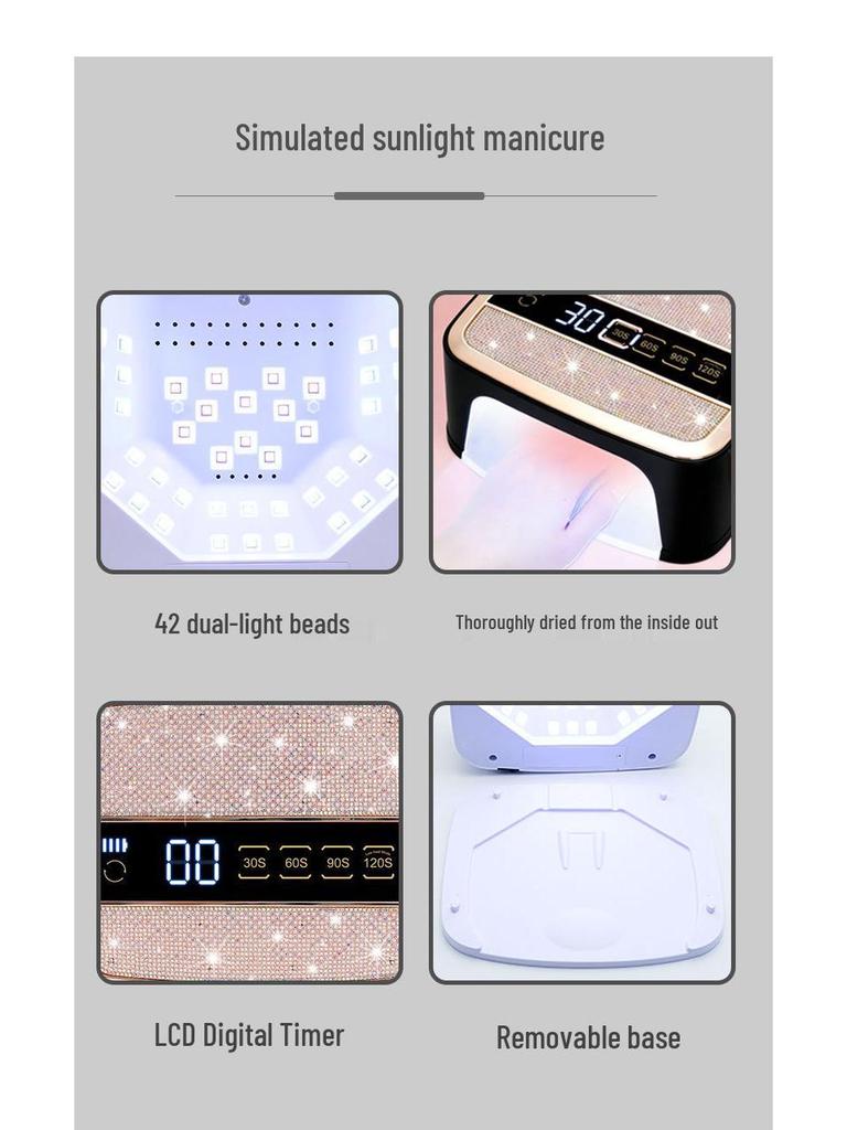 SS10 Portable 168W Rechargeable Nail Lamp: High-Power Phototherapy for Quick-Dry Nails In Salons